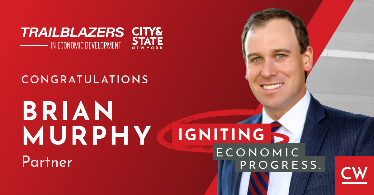 Brian Murphy recognized as Trailblazer in Economic Development by City & State New York