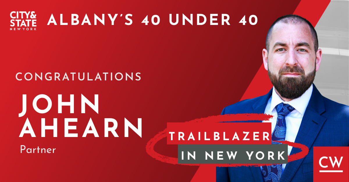 Congratulatory image to John Ahearn named 40 Under 40