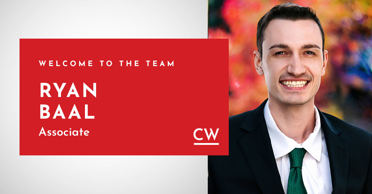 Ryan Baal New Associate Announcement